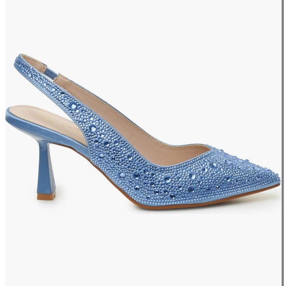 Blue Rhinestone Slingback Heel - Picture 4 of 4